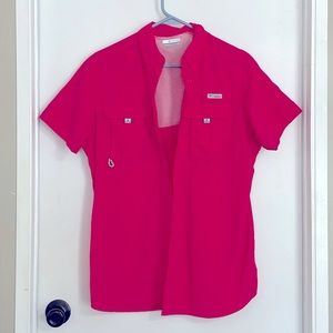 Columbia PFG NWOT Short Sleeve Shirt Hot Pink Sz M
